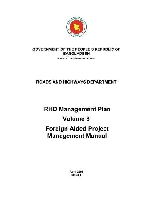 Volume 8 Foreign Aided Project Management Manual Contents - 