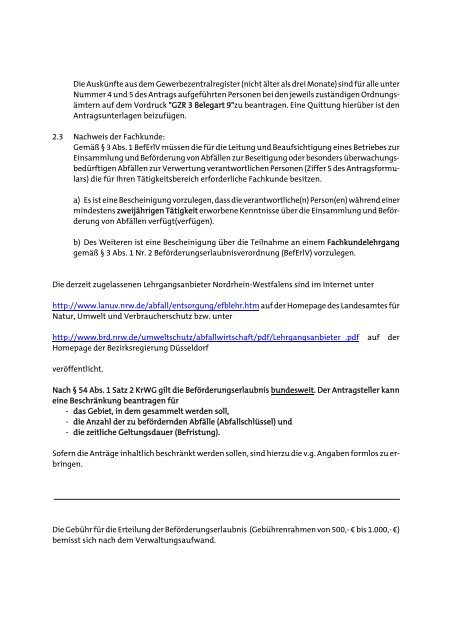Merkblatt zum Antrag auf Erteilung einer Erlaubnis ... - Rhein-Erft-Kreis