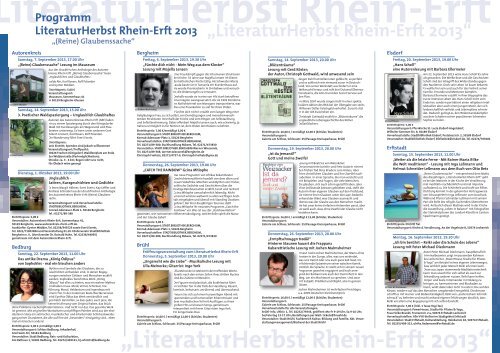 LiteraturHerbst-Faltblatt - Rhein-Erft-Kreis