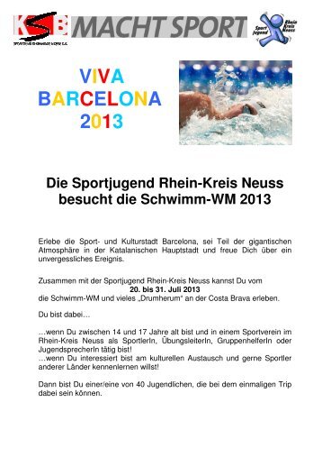 Ausschreibung_Barcelona 2013.pdf - Rhein-Kreis Neuss macht Sport