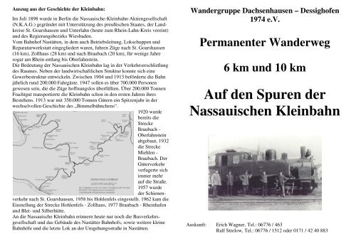 Auf den Spuren der Nassauischen Kleinbahn - Rhein-Lahn-Info