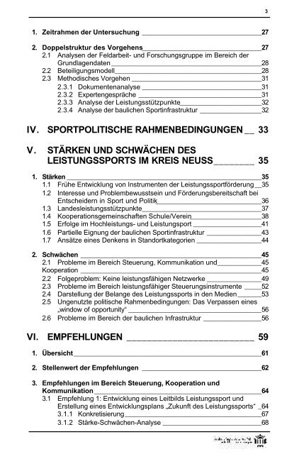 Masterplan Leistungssport - Rhein-Kreis Neuss