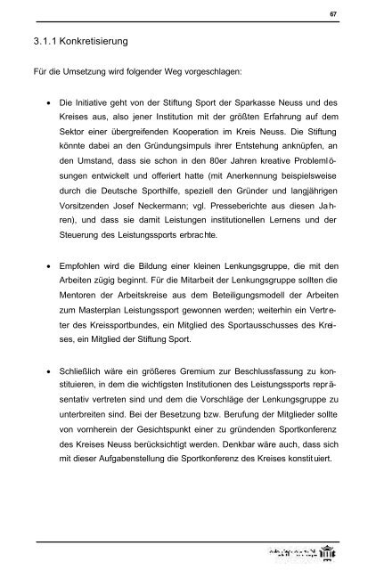 Masterplan Leistungssport - Rhein-Kreis Neuss