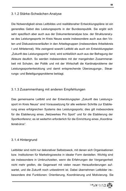 Masterplan Leistungssport - Rhein-Kreis Neuss