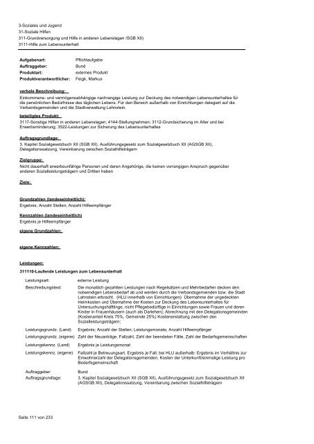 Produktbuch Kreisverwaltung des Rhein-Lahn ... - Rhein-Lahn-Info