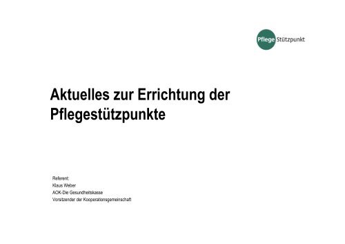 Aktuelles zur Errichtung der PflegestÃ¼tzpunkte - Rhein-Lahn-Info