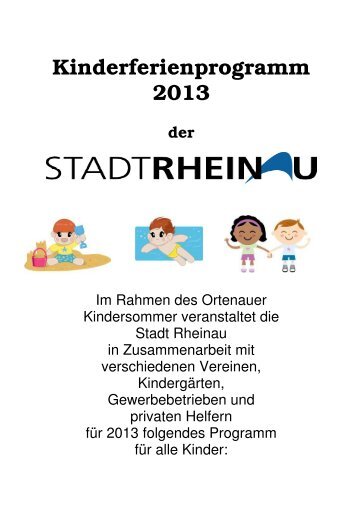 Kinderferienprogramm 2013 - Stadt Rheinau