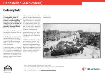 HaltestellenGeschichte(n) Belsenplatz - Rheinbahn