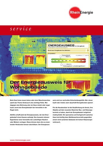 Infoblatt - Der Energieausweis für Wohngebäude - RheinEnergie AG