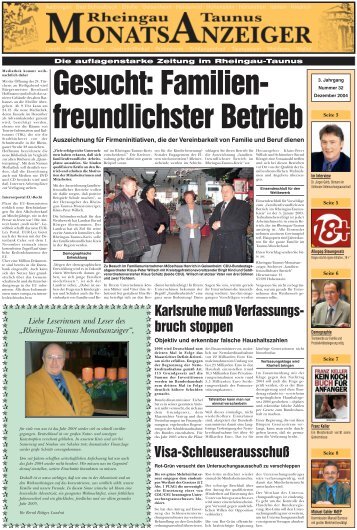 Ausgabe 32 (Dezember 2004) - Rheingau-Taunus-Monatsanzeiger