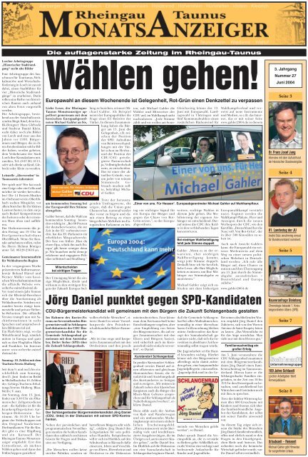 Ausgabe 27 (Juni 2004) - Rheingau-Taunus-Monatsanzeiger