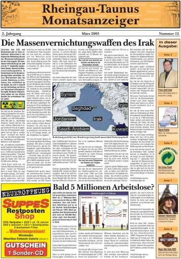 Ausgabe 12 (MÃ¤rz 2003) - Rheingau-Taunus-Monatsanzeiger