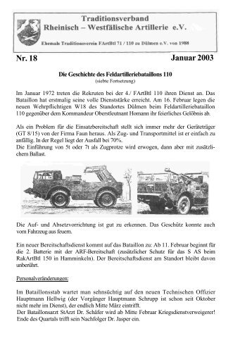 Januar 2003 Nr. 18 - Traditionsverband Rheinisch - Westfälische ...