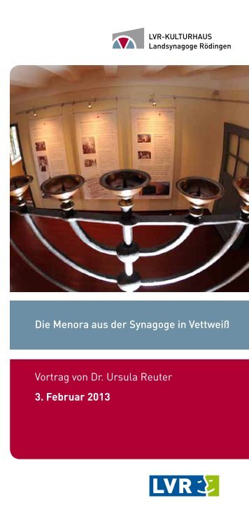 Die Menora aus der Synagoge in Vettweiß Vortrag von Dr. Ursula ...