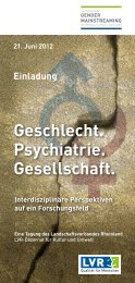 Geschlecht. Psychiatrie. Gesellschaft. - Institut für Landeskunde und ...