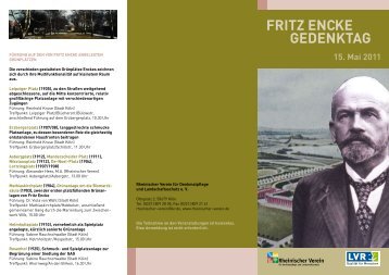 gedenktag Fritz encke 15. Mai 2011 - Rheinischer Verein