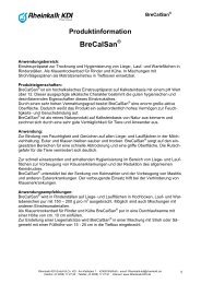 Produktinformation BreCalSan - Rheinkalk KDI