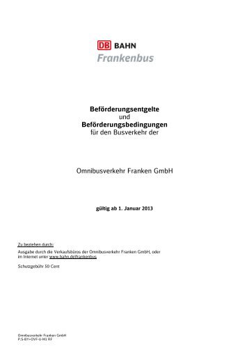 BefÃ¶rderungsentgelte und BefÃ¶rderungsbedingungen fÃ¼r ... - Bahn.de