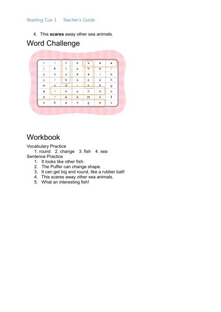 Reading Cue 1 Teacher's Guide