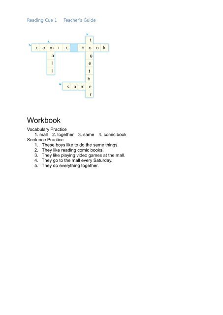 Reading Cue 1 Teacher's Guide