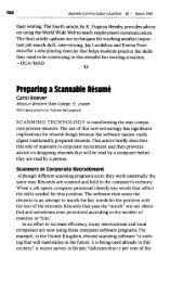 Preparing a Scannable Resume