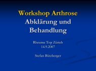 Workshop Arthrose Abklärung und Behandlung - Rheuma Schweiz