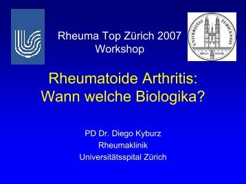 Biologika – Ist der Enthusiasmus gerechtfertigt? - Rheuma Schweiz