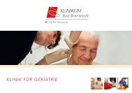 KLINIK FÃR GERIATRIE - Klinikum Bad Bramstedt