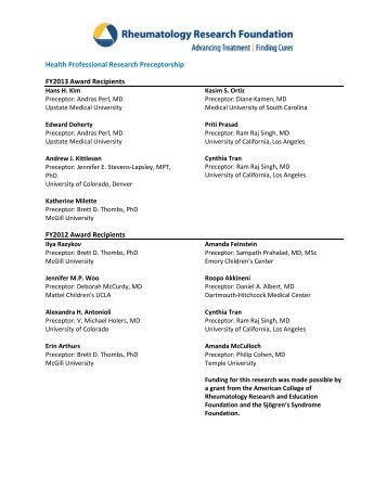 Awards and Grants FY2006-FY2013 Recipients - American College ...