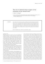 The role of ethmoid sinus surgery in the - Rhinology Internation ...