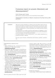 Consensus report on acoustic rhinometry and rhinomanometry 2005