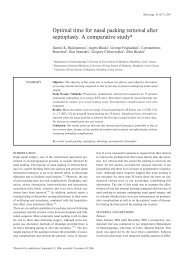 Optimal time for nasal packing removal after septoplasty - Rhinology ...