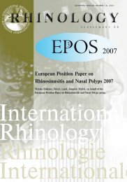 European Position Paper on Rhinosinusitis and Nasal Polyps 2007