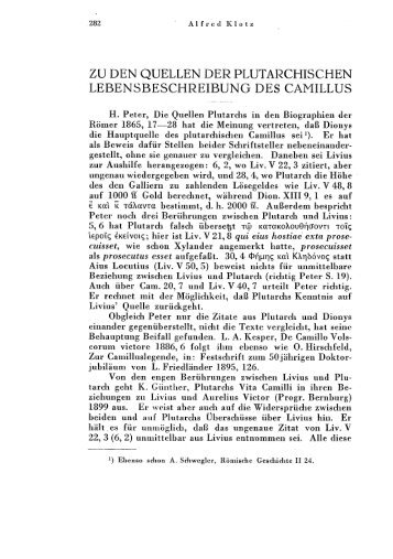 zu den quellen der plutarchischen lebensbeschreibung des camillus