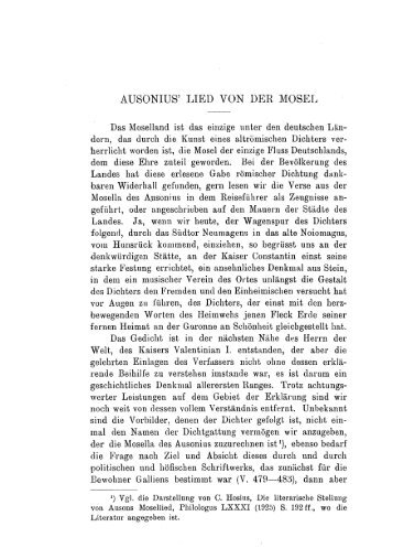 AUSONIUS' LIED VON DER MOSEL