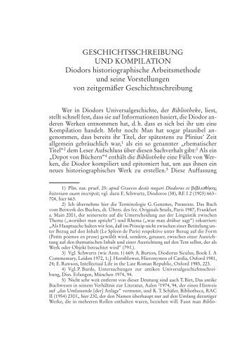 GESCHICHTSSCHREIBUNG UND KOMPILATION Diodors ...