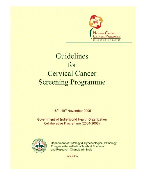NATIONAL GUIDELINES FOR CERVICAL CANCER SCREENING PROGRAMME visual data 6