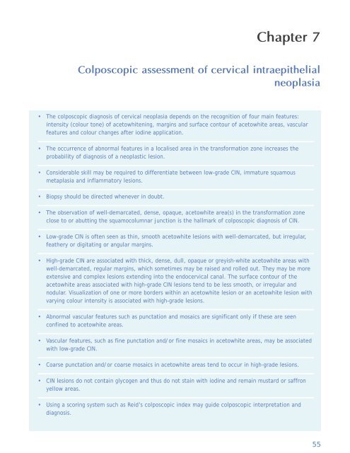 Colposcopy and Treatment of Cervical Intraepithelial Neoplasia - RHO