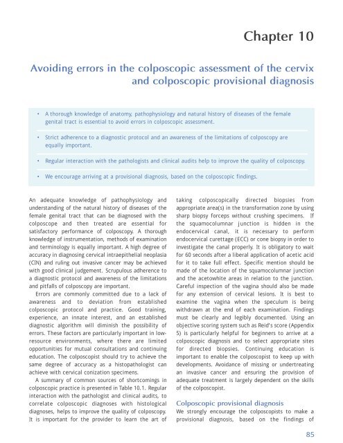 Colposcopy and Treatment of Cervical Intraepithelial Neoplasia - RHO