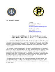 Stanley Cup Comes to Providence - Rhode Island Convention ...