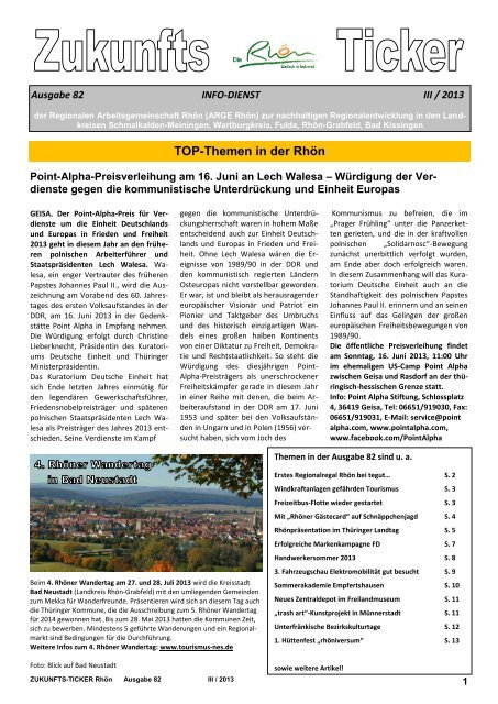 TOP-Themen in der Rhön - Regionalportal Rhön
