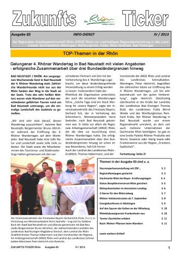 TOPThemen in der Rhön - Regionalportal Rhön