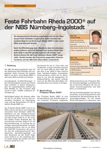 Feste Fahrbahn Rheda 2000Â® auf der NBS NÃ¼rnbergâIngolstadt