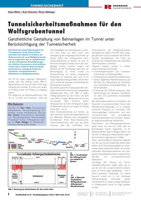 Tunnelsicherheit - Rhomberg Bahntechnik