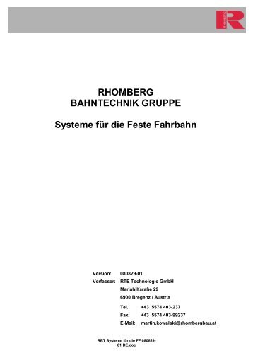 RBT Systeme fÃ¼r die FF 080829-01 DE - Rhomberg Bahntechnik