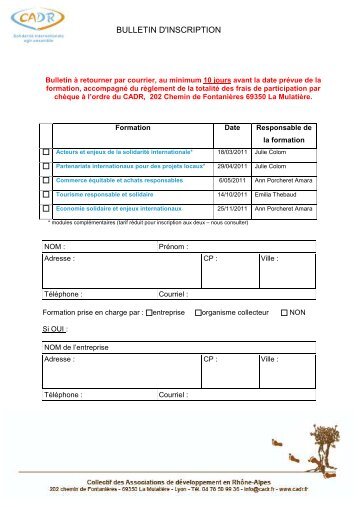 bulletin d'inscription+conditions_gÃ©nÃ©rales - RhÃ´ne-Alpes Solidaires