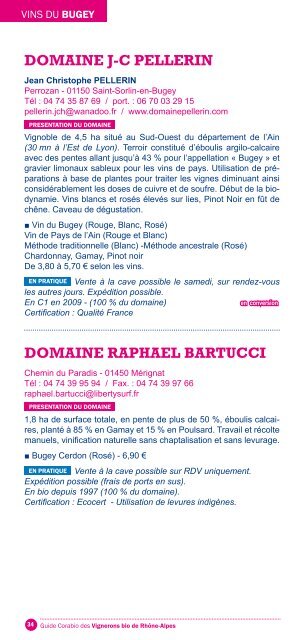 Guide Corabio des Vignerons bio de RhÃ´ne-Alpes