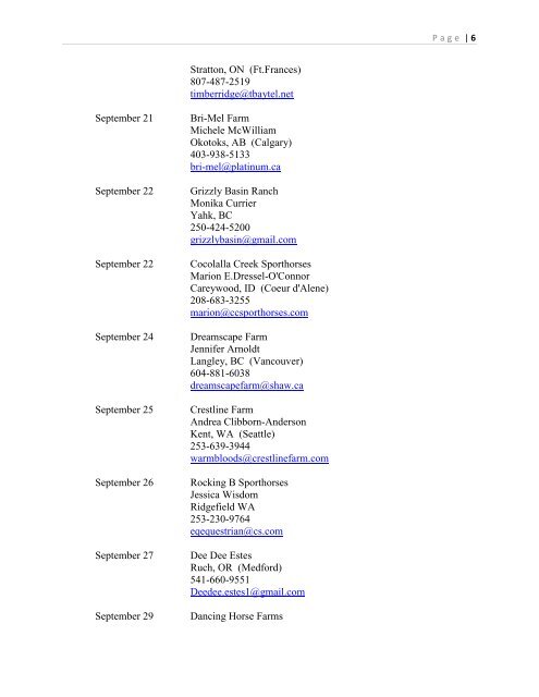 Rheinland Pfalz-Saar International 2011 Inspection Calendar