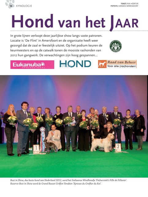 hond van het jaar 2012 show (verslag) - Ria Hörter