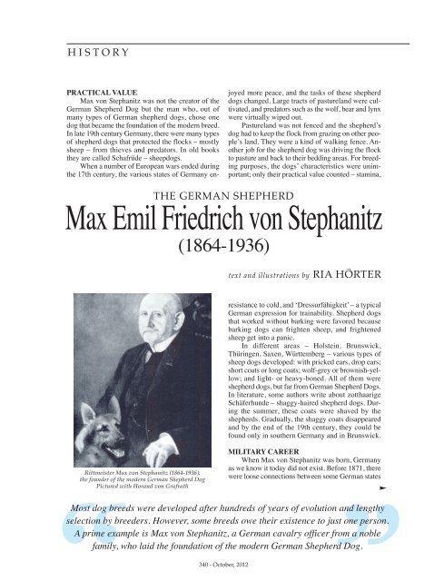 Max von stephanitz sales